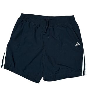 Adidas Men’s Athletic Shorts Blue White Striped Logo L
